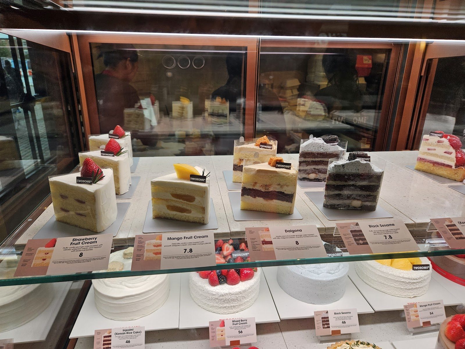 The cake case at Twosome Place in Old Town Alexandria